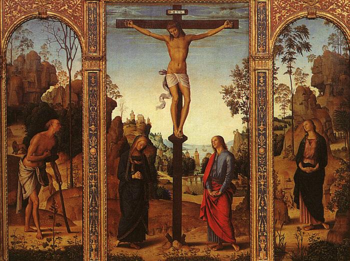 The Crucifixion with The Virgin, St.John, St.Jerome St.Magdalene, Pietro Perugino